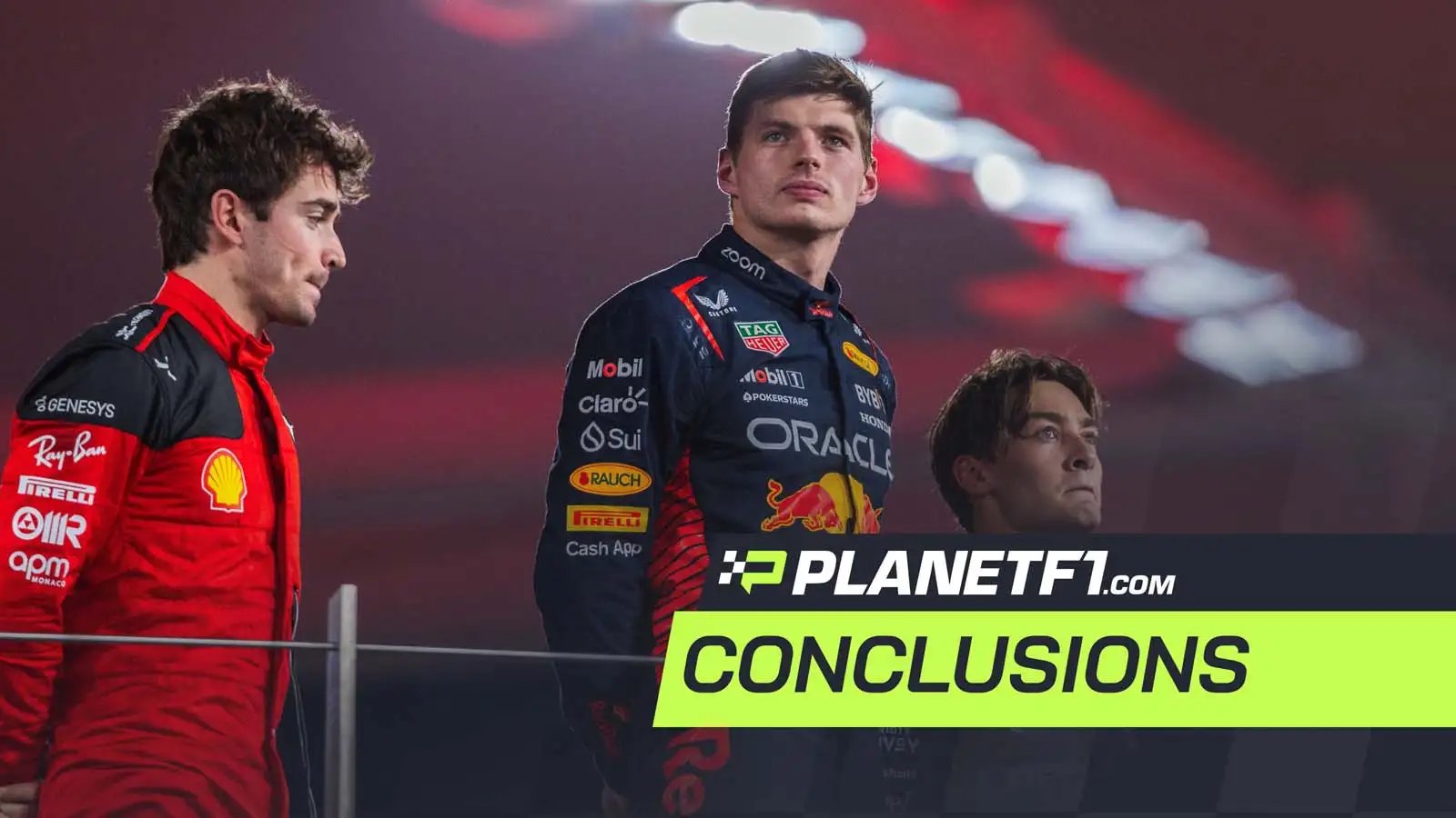 Max Verstappen stands head and shoulders above the competition on the Formula 1 podium.