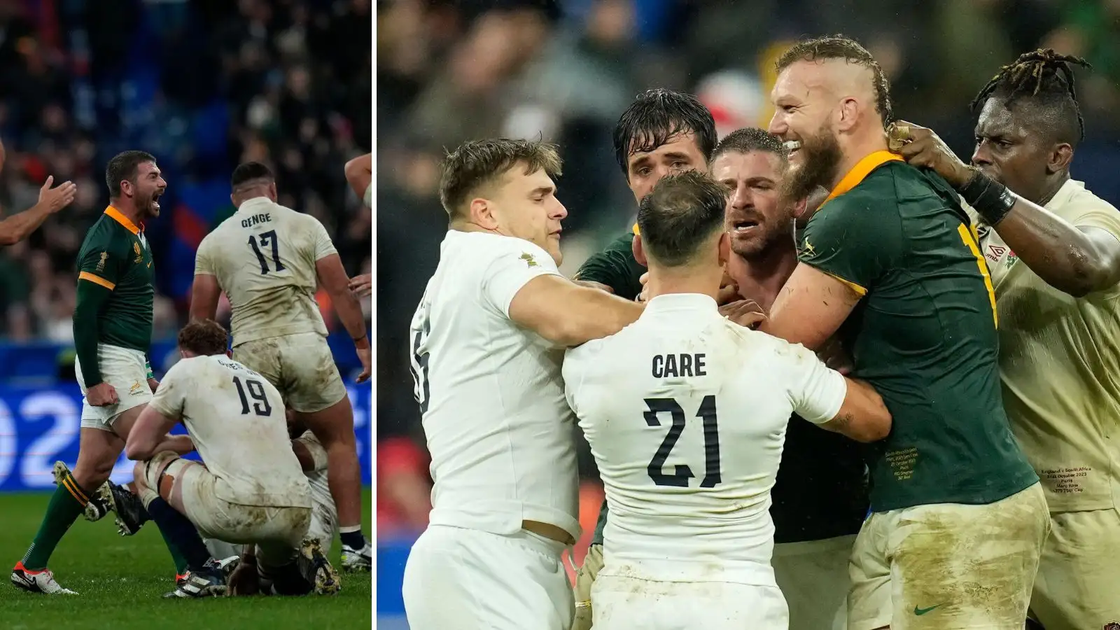England and South Africa rugby players brawl after World Cup Semi-Final.